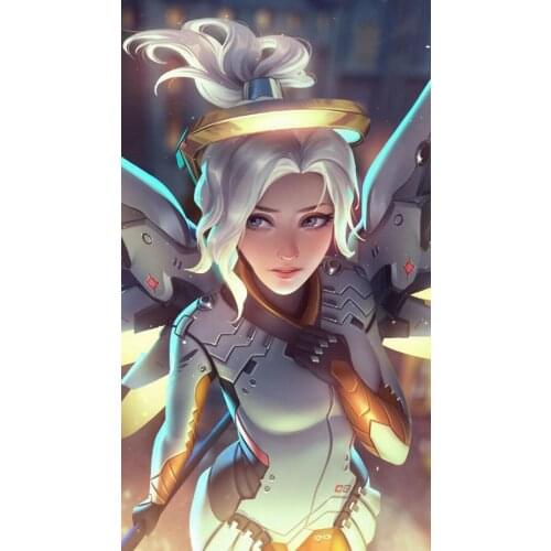 Hot Japan Anime Mercy Art Film Print Silk Poster Home Wall Decor 24x36inch