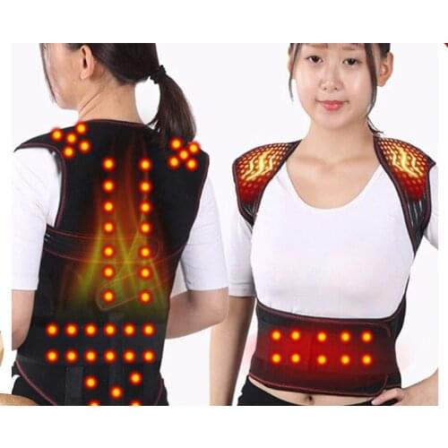 Magnetic Back Support Magnets Heating Therapy Vest Waist Brace Posture Corrector Spine Back Shoulder Lumbar Posture Correction