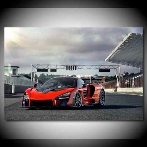 Mclaren Senna Red Car Racing Cars Posters Canvas Print Wall Art Painting for Living Room Decor