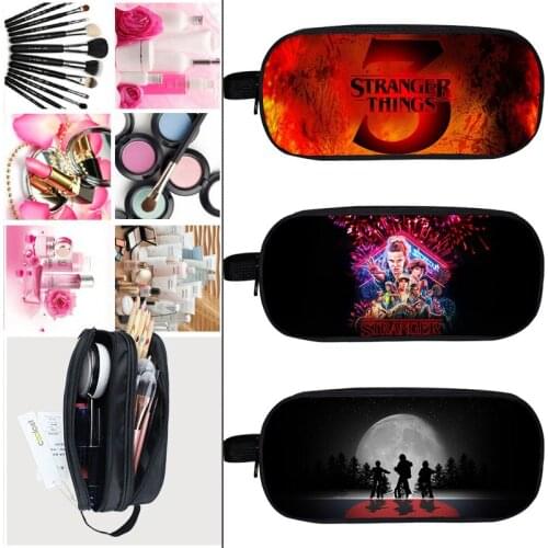 Trendy 3D Anime Cosmetic Bag Stranger Things Season 4 Pencil Case Children Storage School Supplies Stationery Make Up Pouch