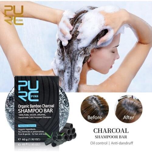 Bamboo Charcoal Soap Hair Shampoo Bar Repair Gray White Hair Color Dye Face Hair Body Shampoo 55g Natural Organic Hair Condition