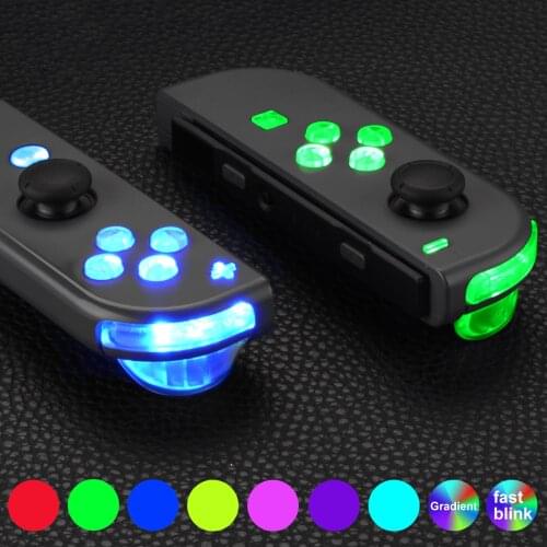 EXtremeRate 7 Colors 9 Modes Button DFS LED Kit Multi-Colors Luminated ABXY Trigger Face Buttons for NS Switch JoyCon Controller