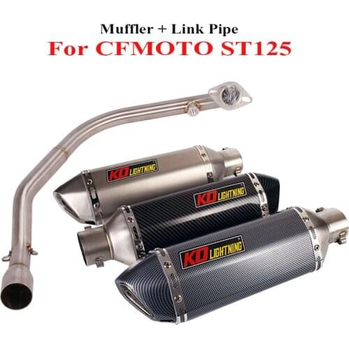 ST125 Motorcycle Exhaust System Muffler Silencer Tip Connection Link Pipe Slip on for CFMOTO ST125