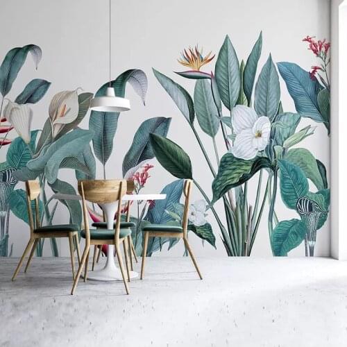 Custom Any Size Mural Wallpaper 3D Plant Birds and Flowers Fresco Living Room Study Interior Decor Wallpaper Papel De Parede 3D