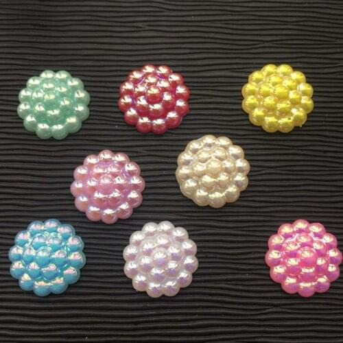 New 500pcs13mm mixed color AB half round bead clip book holiday party decoration button