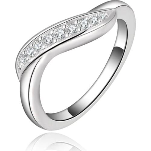 New 925 Sterling Silver Ring Zircon Crystal Wedding Ring Is A Charm Jewelry For Women. Gift