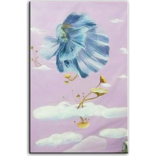 Original oil painting Dancing goldfish painter original paintings decoration painting Custom-made oil painting 16110723