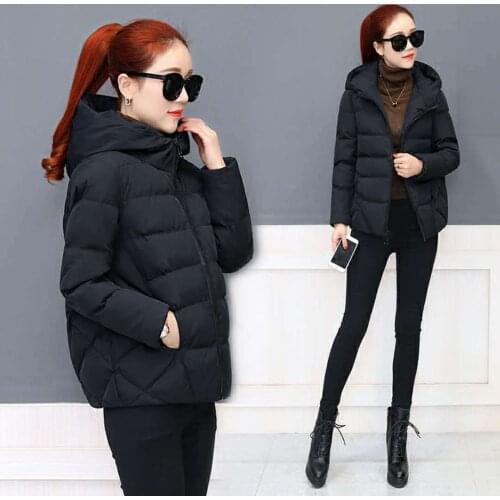 Women Parkas Coat Winter Korean Simple Solid Zipper Slim Full Thick Casual Winter Clothes Women Large Size