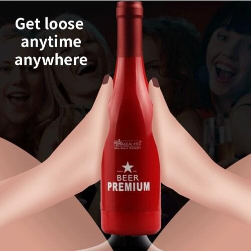 Beer Bottle Manual Male Masturbator Cup Sex Toys for Men Sex Machine Erotic Adult Toy Portable Soft Ora Pussy Real Vagina Shop