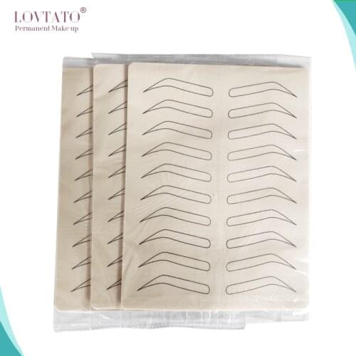 Full eyebrow length 5.5cm practise skin No-need ink pigment Microblading Latex skin white lineTranning 3D PMU tattoo supplies