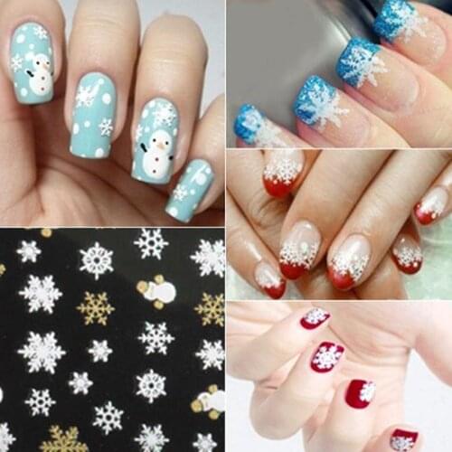 Christmas Snowflakes Snowman 3D Nail Art Sticker Decal Girl Fingernail Accessory Mixed Design New Nail Art Sticker Decor