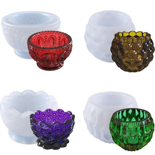 DIY Crystal Silicone Mold Creative Candle Aromatherapy Potted Bowl Ornaments Mould Silicone Mold For Resin