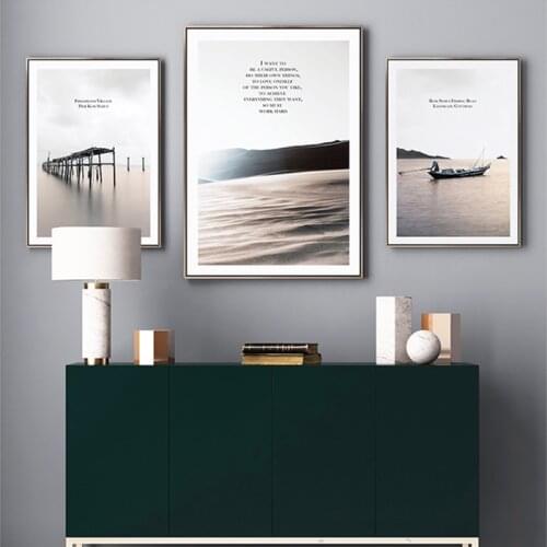 Nordic Decoration Desert Landscape Wall Art Canvas Painting Ocean Art Posters and Prints Wall Picture for Living Room Home Decor