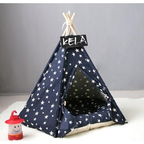 Foldable Pet Tent For Medium And Small Dogs Like Kirky Cotton Canvas Easy Assembly Breathable Kennel Anti Skid Bulbs Cat Tent