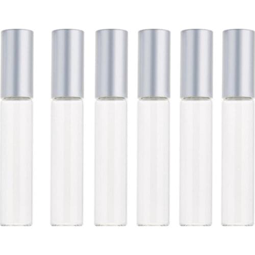 1pcs 10ml Portable Glass Roller Bottle Mini Glass Bottles With Stainless Steel Roller Balls For Essential Oils Perfumes Aromath