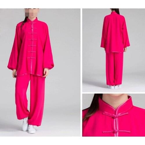 Unisex cotton&linen tai chi suits kung fu wushu clothing martial arts uniforms taijiquan suit yellow/black/blue/pink