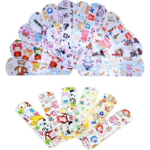 100PCs Waterproof Breathable Band Aid Plasters Child Adults Kids Wound Stickers Cartoon First Aid Adhesive Bandages