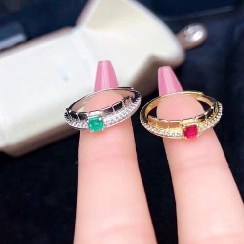 Womens Ring 925 Sterling Silver Jewelry Ring with Oval Cut Natural Emerald Ring Wedding Gifts