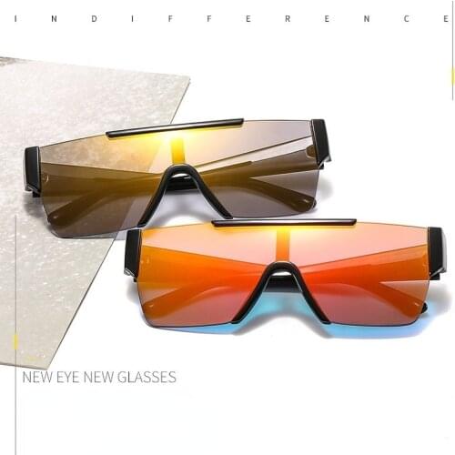 Rimless Y2k Sunglasses Women 2021 Luxury Brand Oversized Anti-uv Shades Goggle Sun Glasses Eyewear Fashionable Gafas De Sol