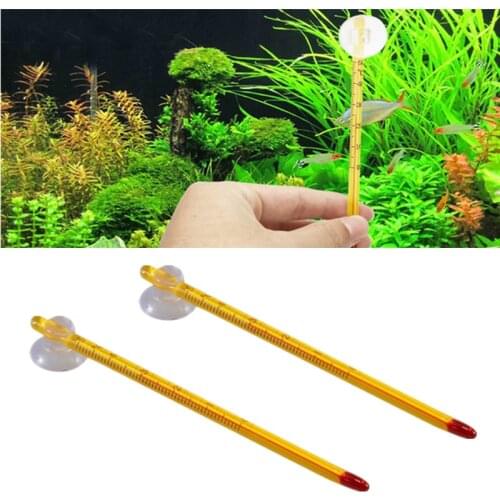 1PC Fish Tank Submersible Floating Household Temperature Test Equipment Glass Tube Suction Cup Aquarium Thermometer Pet Supplies