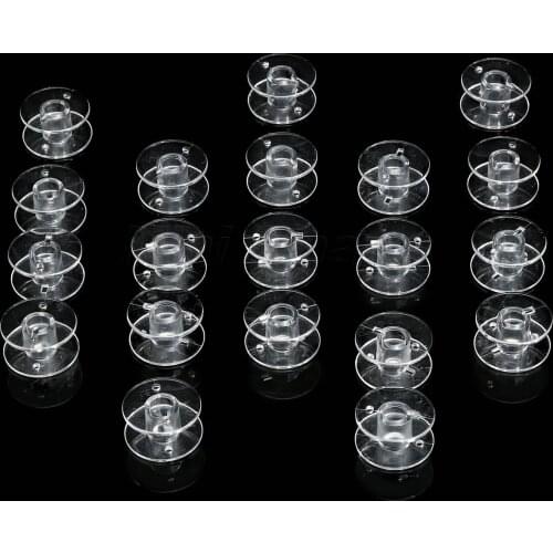 10pcs Needle Accessories 2x1cm Plastic Clear Home Sewing Machine Thread String Empty Spools Clear Bobbin for Sewing Machine