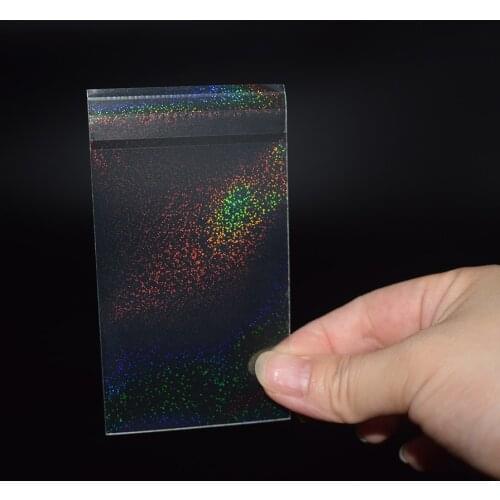 100pcs/lot 57x87mm Quicksand Flash Small Cards Transparent Laser Clear Sleeves Idol Photo Protector Trading Cards Shield Cover