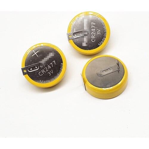 3pcs CR2477 H-type 3V button battery with solder feet, equipment motherboard battery, free shipping