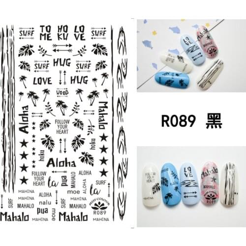 3D Nail Sticker Tree Love Letter Leaf Flower Fashion Stickers Autumn Small Adhesive Stickers for Manicure Nail Art Decoration