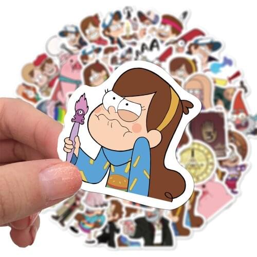 50pcs Funny Anime Gravity Falls Sticker for Car Laptop Luggage Motorcycle Skateboard Decal Kids Toy Sticker