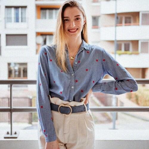 AUSO Blouses With Embroidery