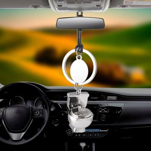 Car Pendant Ornaments Charms Funny Closestool Rearview Mirror Decoration Hanging Auto Decor Accessories Styling Friend Gifts