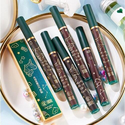 Unicorn Velvet Matte Lip Glaze Pearly Lip Glaze Lip Cosmetics Women 's Makeup Lipgloss Cute Makeup Lipgloss Base Gel Lip Gloss