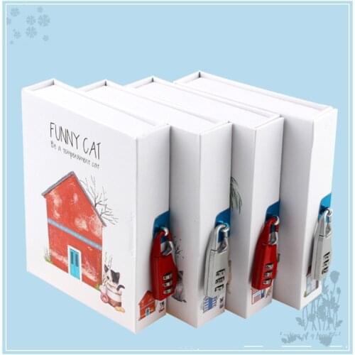 Cute Cat Diary Notebook Thicken Password Notebook with Code Lock Refillable Planner Organizer Kawaii Stationery Gift