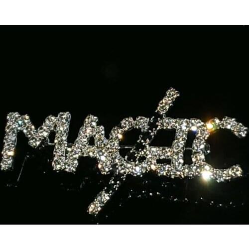 Handmade Word Brooch Pin "MAGIC" Words Lapel Pin Blingbling Crystal Jewelry&Accessories Unique Gift WHOLESALE