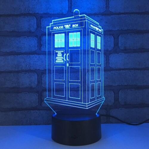 Doctor Who LED RGB Night Light 7 Color Change Desk Light 1894 Action Figure PVC Kids Toys Brinquedos Christmas Gift