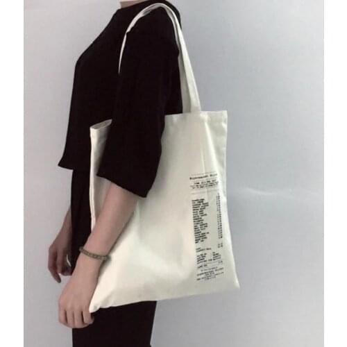 Creative Letters Canvas Shopping Bags for Women 2020 New Hot Fashion Female Students College Style Simple Casual Shoulder Bags
