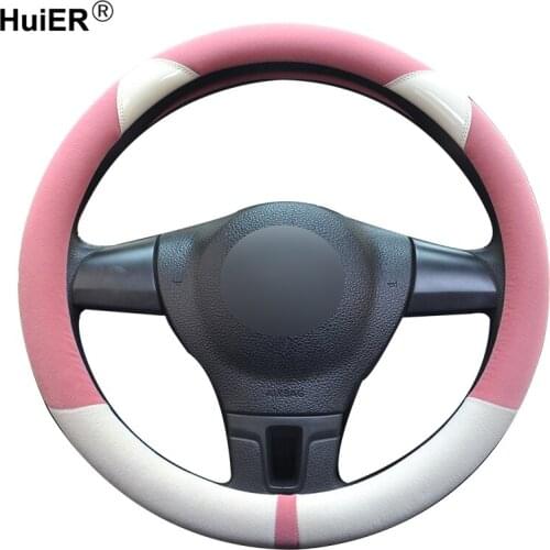 6 Colors Car Steering Wheel Cover Plush Lovely Comfortable For Girls Women Volant Funda Volante 37 38 CM Auto Car Accessories