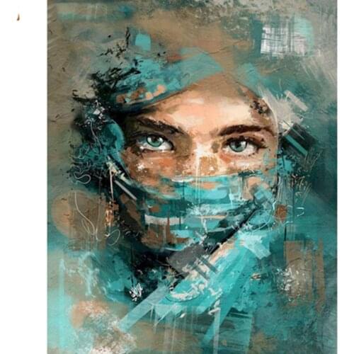 Blue Veil Women Figure 40x50cm Painting By Numbers Wall Art Picture Acrylic Painting For Home Decoration Drop Shipping 60x75cm