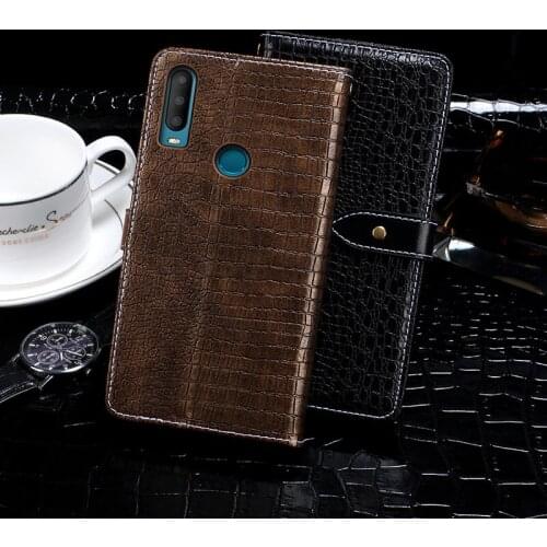 Leather Case For Alcatel 3X Case Crocodile Pattern Flip Cover Skin Wallet Alcatel 3X 2019 Protective Phone Shell Fundas Etui