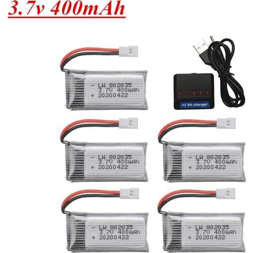 3.7V 400mah Lipo Battery For H107 H31 KY101 E33C E33 U816A V252 H6C RC Drone spare parts 802035 3.7v Battery Charger set