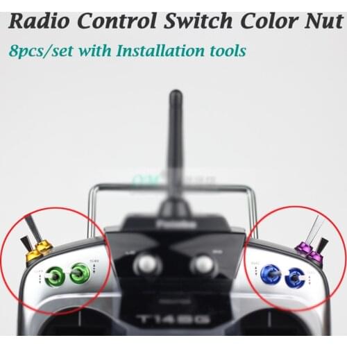 M./-8 Pcs/set Radio Control Switch Color Nut For Futaba JR FrSky Taranis X9D Plus Transmitter/FUTABA 14SG 8FG remote control
