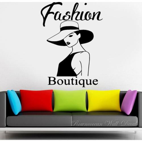 Fashion Boutique Woman Wall Decals Vinyl Interior Home Decor for Girls Room Cloth Shop Window Stickers Removable Wallpaper 4805