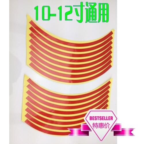 Motorcycle refires tyre coronae 10 12 scooter tyre reflective stickers applique Wholesale versatility