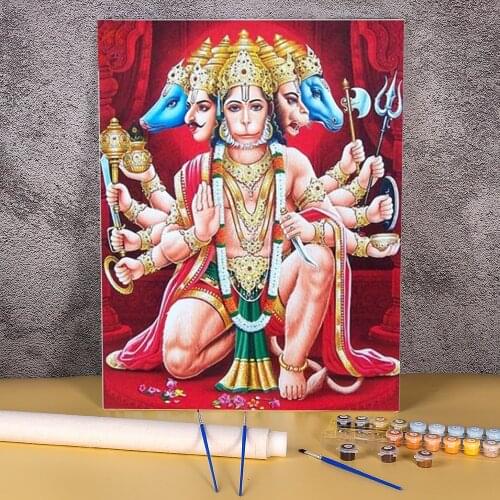 Region Ganesha DIY Painting By Numbers Kit Acrylic Paints 40*50 Canvas Pictures Decorative Paintings Crafts Handicraft