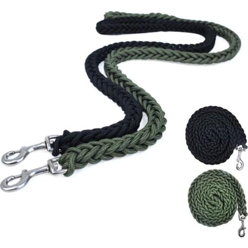 Black Green Nylon Dog Leash For Medium Dogs Durable Strong Pet Walking Training Leash Big Dog Harness Collar Lead Strap Belt