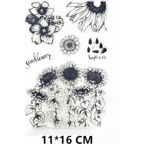 2021 New Sunflower Field Clear Stamps DIY Scrapbooking Craft Supplies Rubber Silicon Seals Card Album Hobby ink pad Stamping