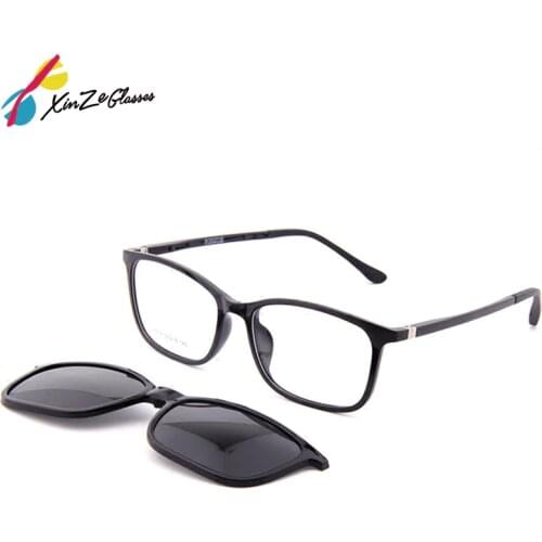 XINZE New Sunglasses with Magnetic Clip on Glasses for men and women magnet set mirror Optical Myopia Prescription Glasses