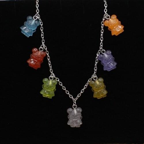 New Colorful Fashion Transparent Candy Color Plastic Frog Pendant Jewelry Necklace Female Necklace Jewelry