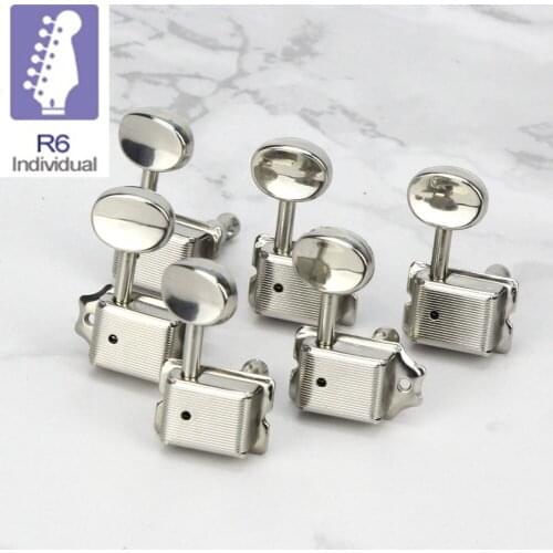 NEW Set of Individual 6R Vintage Guitar Tuning Pegs Keys Tuner Machine Heads Nickel Silver for Electric Guitar Made in Korea