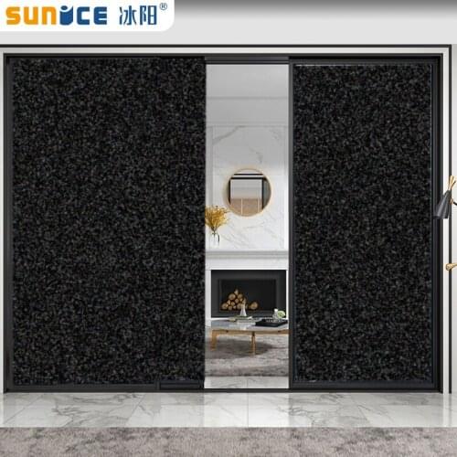 SUNICE 0.45M WIDE Matte Black Decorative Window Sticker Film Static Cling (no glue) Window Foil Privacy Home Office Bathroom use